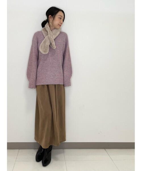 DRESKIP(ドレスキップ)の「◆袖フェイクパール付きヘアリ-ニット(ニット/セーター・レディース・ベビーピンク/ダークグレー/ライトブルー/ライトベージュ・02/04/03)」の13枚目の写真