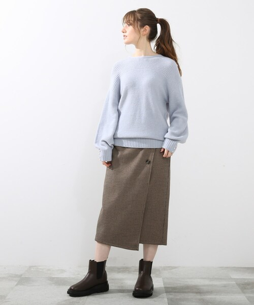 DRESKIP(ドレスキップ)の「◆袖フェイクパール付きヘアリ-ニット(ニット/セーター・レディース・ベビーピンク/ダークグレー/ライトブルー/ライトベージュ・02/04/03)」の20枚目の写真