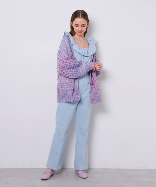 Seemi. byNICECLAUP（ シーミーバイナイスクラップ）の「Seemi.フリルサロペット（サロペット/オーバーオール・レディース・ブラック/ネイビー/サックスブルー・FREE）」の13枚目の写真