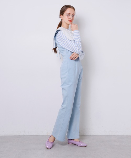 Seemi. byNICECLAUP（ シーミーバイナイスクラップ）の「Seemi.フリルサロペット（サロペット/オーバーオール・レディース・ブラック/ネイビー/サックスブルー・FREE）」の20枚目の写真