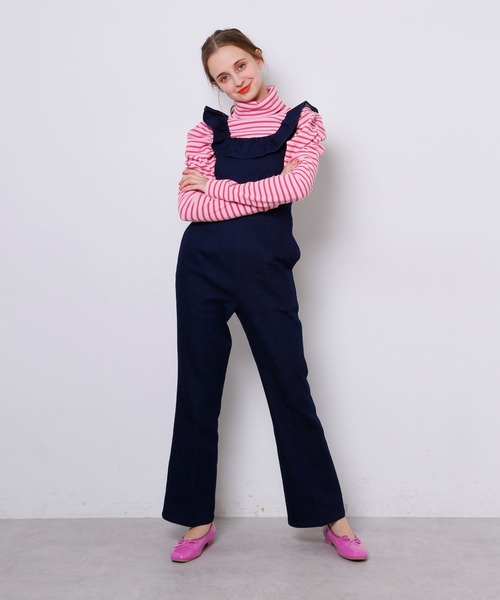 Seemi. byNICECLAUP（ シーミーバイナイスクラップ）の「Seemi.フリルサロペット（サロペット/オーバーオール・レディース・ブラック/ネイビー/サックスブルー・FREE）」の22枚目の写真