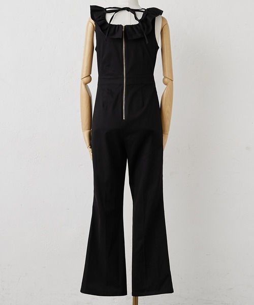 Seemi. byNICECLAUP（ シーミーバイナイスクラップ）の「Seemi.フリルサロペット（サロペット/オーバーオール・レディース・ブラック/ネイビー/サックスブルー・FREE）」の9枚目の写真