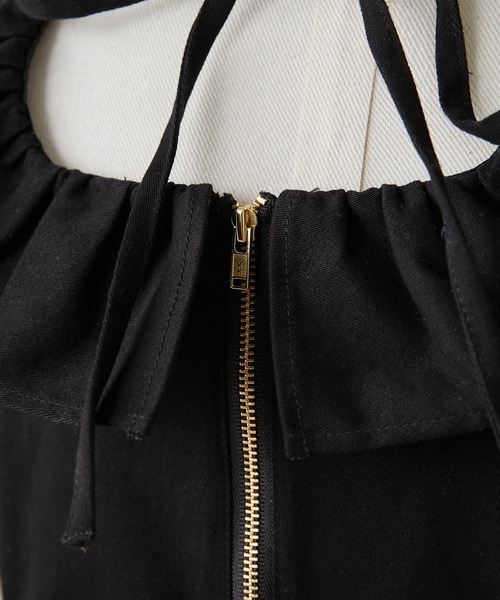 Seemi. byNICECLAUP（ シーミーバイナイスクラップ）の「Seemi.フリルサロペット（サロペット/オーバーオール・レディース・ブラック/ネイビー/サックスブルー・FREE）」の15枚目の写真