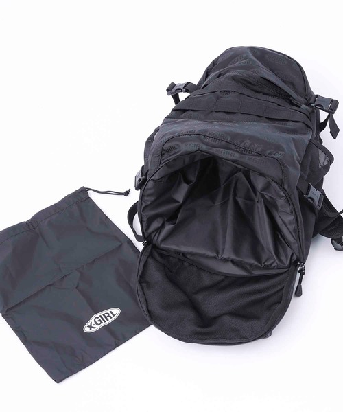 X-girl（エックスガール）の「OVAL LOGO ADVENTURE BACKPACK（バックパック/リュック・レディース・ブラック・ONE SIZE）」の7枚目の写真