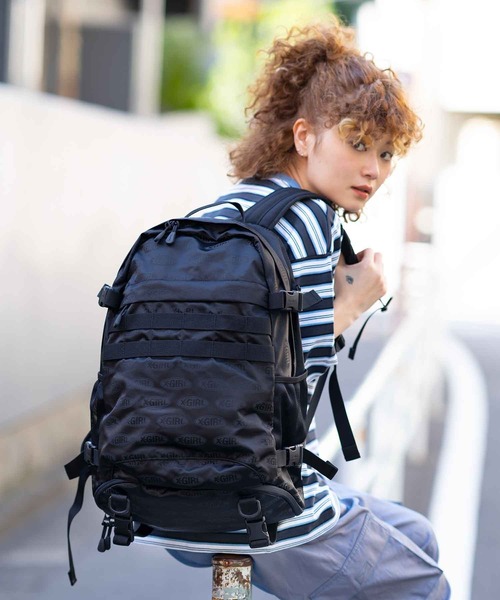 X-girl（エックスガール）の「OVAL LOGO ADVENTURE BACKPACK（バックパック/リュック・レディース・ブラック・ONE SIZE）」の14枚目の写真