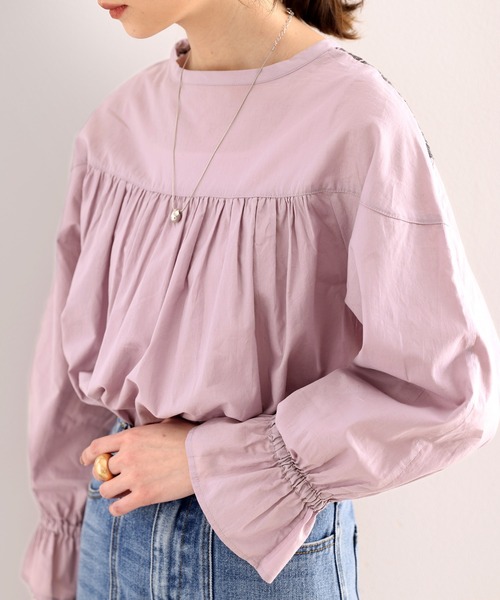 classicalelf（クラシカルエルフ）の「華やぐエンブロイダリー。綿100％、2wayギャザーブラウス（シャツ/ブラウス・レディース・パープル/オフホワイト/ブルー・SMALL/MEDIUM/LARGE/X-LARGE）」の12枚目の写真