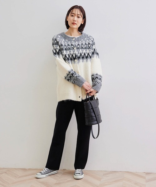 ROPE' PICNIC(ロペピクニック)の「センタータックニットパンツ(その他パンツ・レディース・ブラック/ベージュ・40/38)」の9枚目の写真