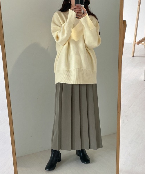 Bab（バブ）の「カラールーズニット（ニット/セーター・レディース・オフホワイト/ピンク/イエロー/ブルー/ライトグリーン/モカ・M）」の8枚目の写真