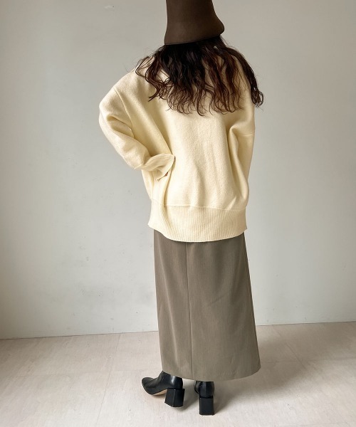 Bab（バブ）の「カラールーズニット（ニット/セーター・レディース・オフホワイト/ピンク/イエロー/ブルー/ライトグリーン/モカ・M）」の9枚目の写真