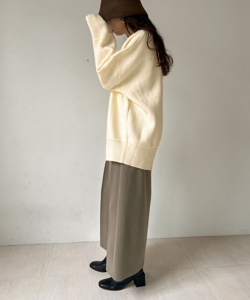 Bab（バブ）の「カラールーズニット（ニット/セーター・レディース・オフホワイト/ピンク/イエロー/ブルー/ライトグリーン/モカ・M）」の10枚目の写真