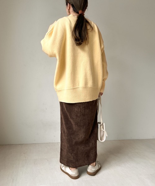 Bab（バブ）の「カラールーズニット（ニット/セーター・レディース・オフホワイト/ピンク/イエロー/ブルー/ライトグリーン/モカ・M）」の12枚目の写真