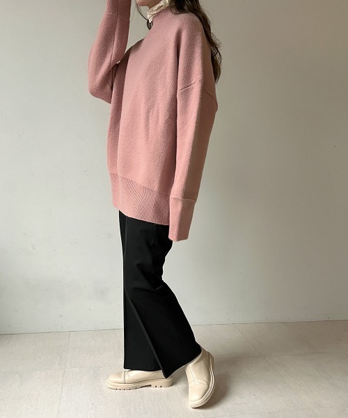 Bab（バブ）の「カラールーズニット（ニット/セーター・レディース・オフホワイト/ピンク/イエロー/ブルー/ライトグリーン/モカ・M）」の14枚目の写真