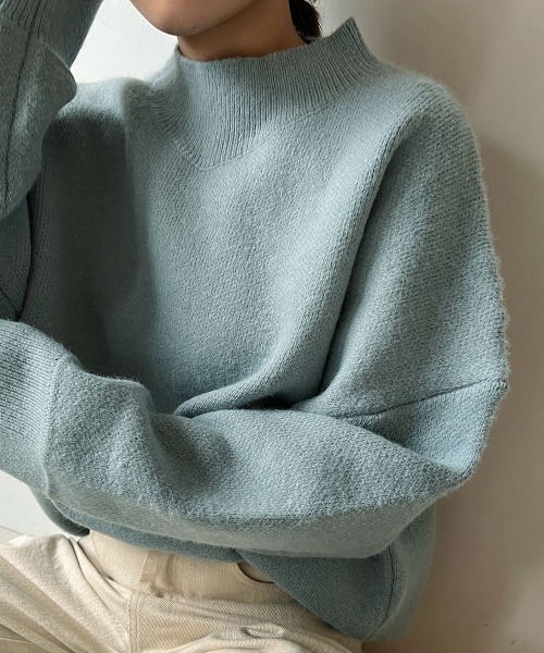 Bab（バブ）の「カラールーズニット（ニット/セーター・レディース・オフホワイト/ピンク/イエロー/ブルー/ライトグリーン/モカ・M）」の17枚目の写真