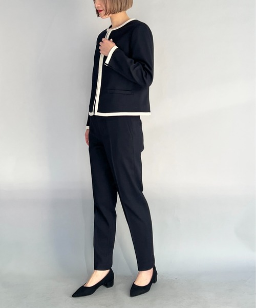 PICCIN（ピッチン）の「ドビーオックステーパードパンツ（スーツパンツ・レディース・ネイビー/グレイッシュベージュ・M/L）」の14枚目の写真