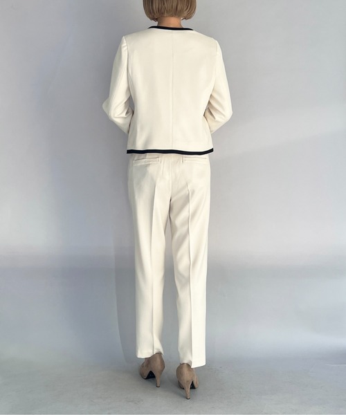 PICCIN（ピッチン）の「ドビーオックステーパードパンツ（スーツパンツ・レディース・ネイビー/グレイッシュベージュ・M/L）」の8枚目の写真