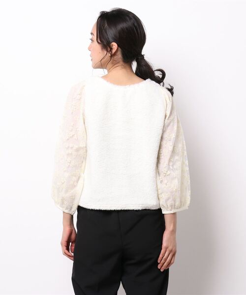 flower（フラワー）の「ブルームトゥウィンクルトップ（ニット/セーター・レディース・ホワイト/ブラック・FREE）」の4枚目の写真