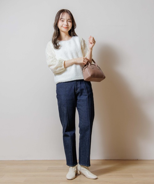 flower（フラワー）の「ブルームトゥウィンクルトップ（ニット/セーター・レディース・ホワイト/ブラック・FREE）」の11枚目の写真