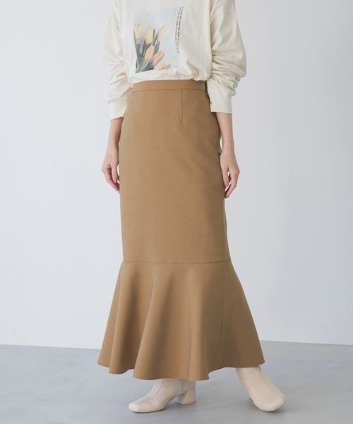 LOWRYS FARM(ローリーズファーム)の「LANATECマーメイドスカート 257851(スカート・レディース・アイボリー/ブラウン/ベージュ系その他/グリーン系その他・FREE)」の3枚目の写真