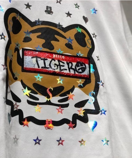 STUD MUFFIN(スタッドマフィン)の「STUD MUFFIN/スタッドマフィン/Tiger 2022シークインロングスリーブTシャツ(Tシャツ/カットソー・メンズ・ホワイト/ブラック・2/3/4)」の8枚目の写真