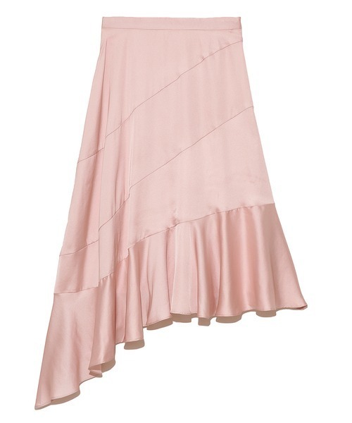 アシンメトリーサテンスカート 