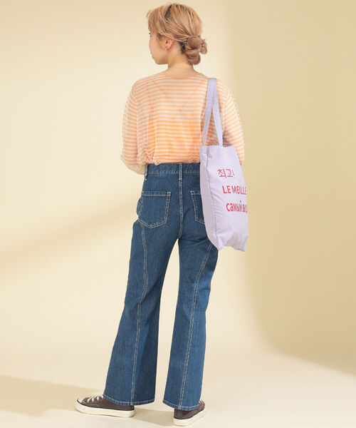 Ray BEAMS(レイビームス)の「Ray BEAMS / シアー ボーダー クルーネック ニット(ニット/セーター・レディース・ベージュ/ケリー・ONE SIZE)」の5枚目の写真