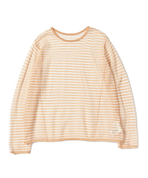 Ray BEAMS(レイビームス)の「Ray BEAMS / シアー ボーダー クルーネック ニット(ニット/セーター・レディース・ベージュ/ケリー・ONE SIZE)」の9枚目の写真