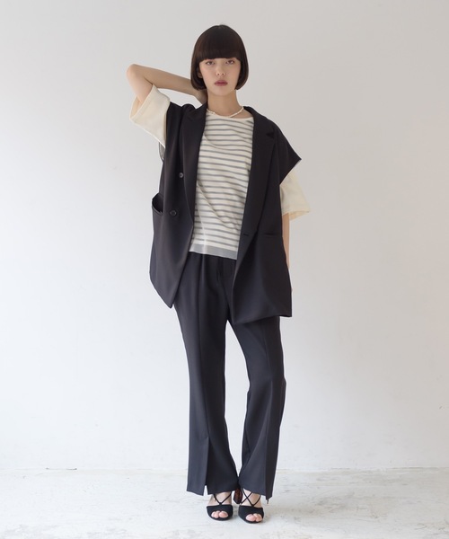 La SRIC（ラスリック）の「La SRIC / センタースリットイージーPT【セットアップ可】（その他パンツ・レディース・ベージュ/ブルー/ブラック・38）」の10枚目の写真