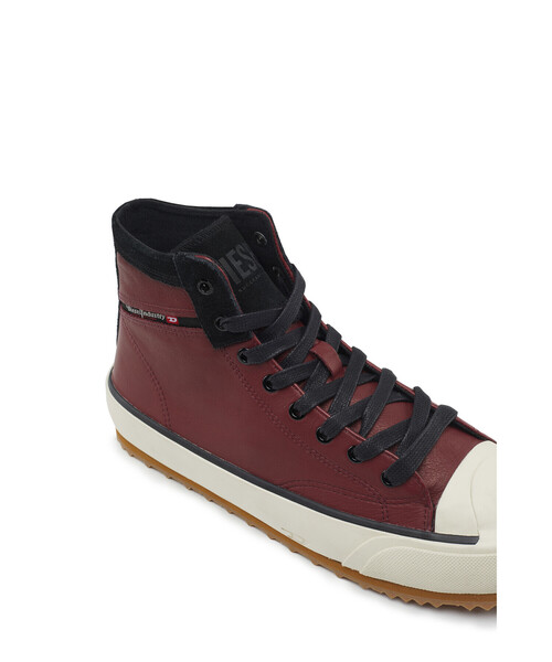 DIESEL(ディーゼル)の「メンズ MIXレザー ボリュームソール ミドルカットスニーカー(スニーカー・メンズ・レッド/ホワイト×ホワイト/ブラック・40/43/44/41/42)」の15枚目の写真