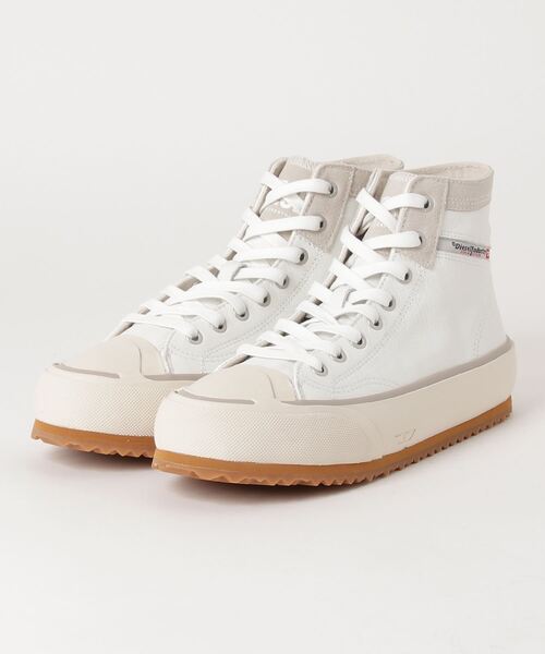 DIESEL(ディーゼル)の「メンズ MIXレザー ボリュームソール ミドルカットスニーカー(スニーカー・メンズ・レッド/ホワイト×ホワイト/ブラック・40/43/44/41/42)」の4枚目の写真