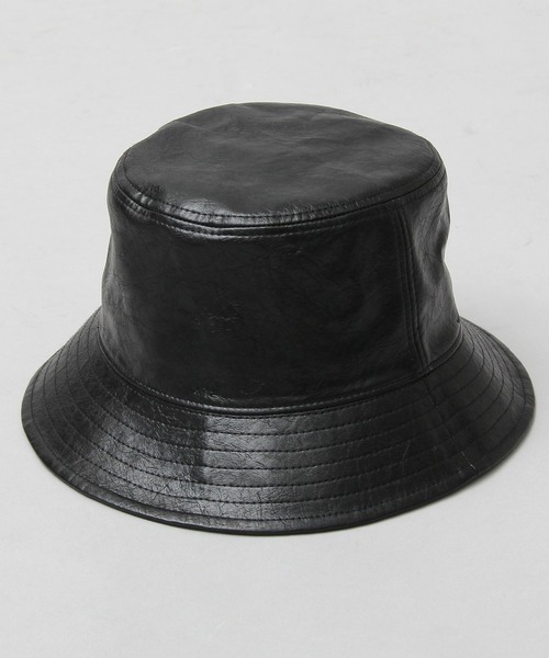 glabella（グラベラ）の「ヴィンテージ風 PU バケットハット（ハット・メンズ・ブラック・FREE）」の10枚目の写真