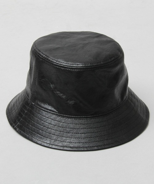 glabella（グラベラ）の「ヴィンテージ風 PU バケットハット（ハット・メンズ・ブラック・FREE）」の6枚目の写真