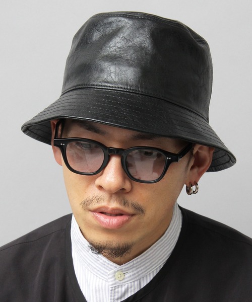 glabella（グラベラ）の「ヴィンテージ風 PU バケットハット（ハット・メンズ・ブラック・FREE）」の16枚目の写真