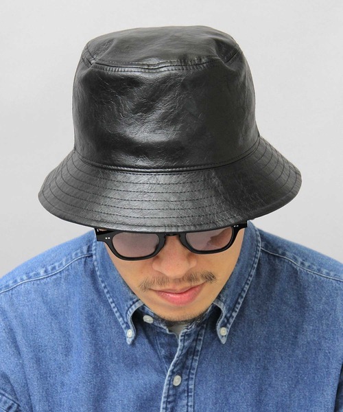 glabella（グラベラ）の「ヴィンテージ風 PU バケットハット（ハット・メンズ・ブラック・FREE）」の12枚目の写真