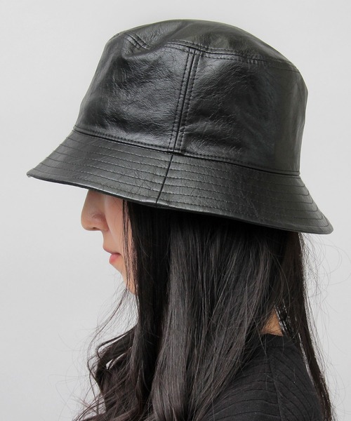 glabella（グラベラ）の「ヴィンテージ風 PU バケットハット（ハット・メンズ・ブラック・FREE）」の22枚目の写真