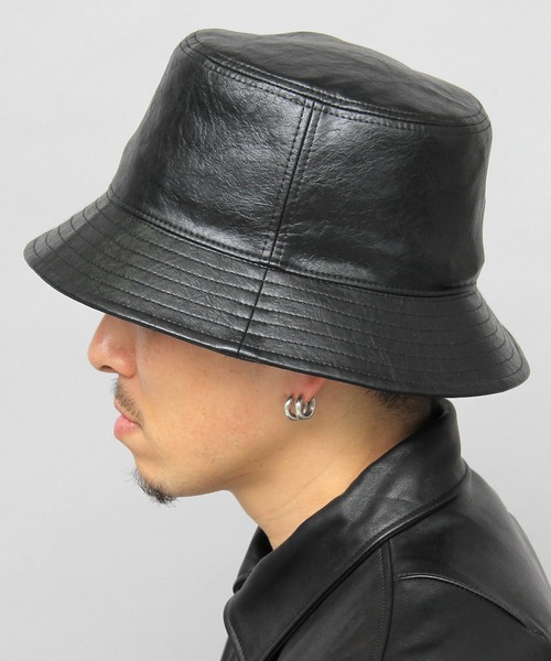 glabella（グラベラ）の「ヴィンテージ風 PU バケットハット（ハット・メンズ・ブラック・FREE）」の19枚目の写真