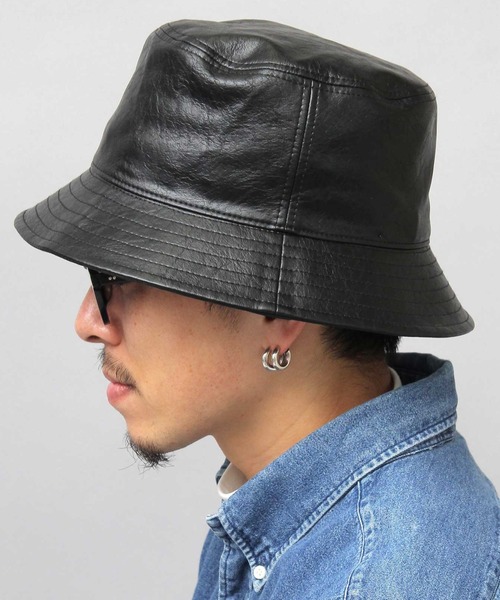 glabella（グラベラ）の「ヴィンテージ風 PU バケットハット（ハット・メンズ・ブラック・FREE）」の17枚目の写真