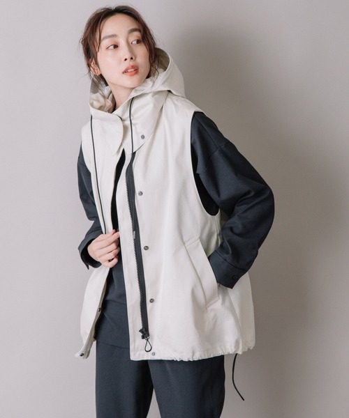 Munich（ミューニック）の「ウエストポイントフーデットベスト（その他アウター・レディース・ベージュ/オリーブ/アイボリー・FREE）」の6枚目の写真