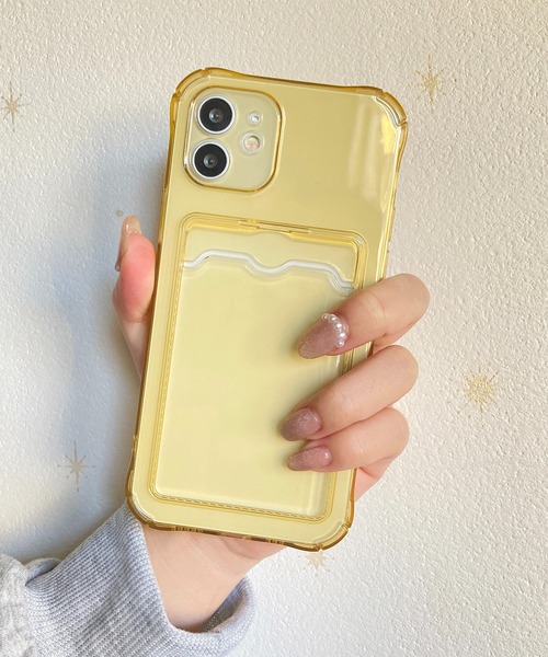 セール】クリア カードケース付き スマホカバー iPhoneケース