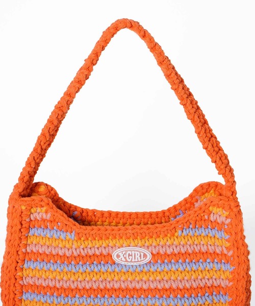 X-girl（エックスガール）の「MULTI STRIPE HANDBAG（ハンドバッグ