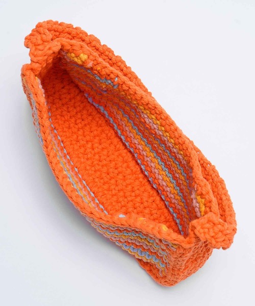 X-girl（エックスガール）の「MULTI STRIPE HANDBAG（ハンドバッグ・レディース・オレンジ/ブラウン・ONE SIZE）」の8枚目の写真