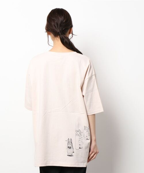 ScoLar(スカラー)の「121639:ウサギ大好きクマ柄BIG Tシャツ(Tシャツ/カットソー・レディース・チャコールグレー/オフホワイト/ピンク・M)」の11枚目の写真