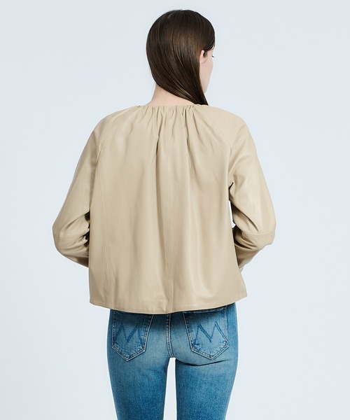 TICCA（ティッカ）の「TICCA / シングルレザージャケット（ライダースジャケット・レディース・ブラック/ライトベージュ・1）」の4枚目の写真