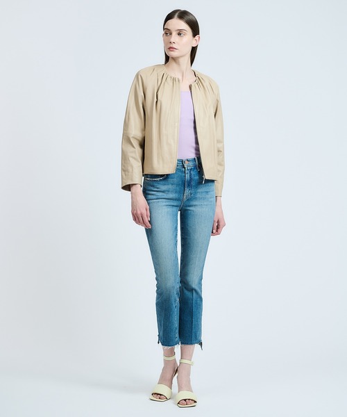 TICCA（ティッカ）の「TICCA / シングルレザージャケット（ライダースジャケット・レディース・ブラック/ライトベージュ・1）」の5枚目の写真