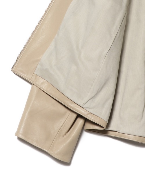 TICCA（ティッカ）の「TICCA / シングルレザージャケット（ライダースジャケット・レディース・ブラック/ライトベージュ・1）」の9枚目の写真