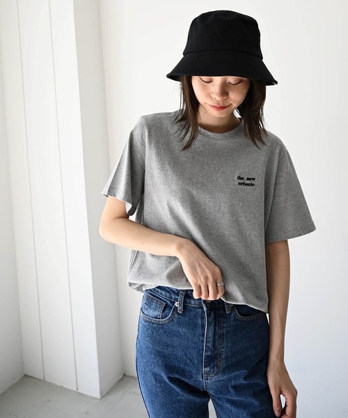 CANAL JEAN（キャナルジーン）の「El mar(エルマール) 刺繍ロゴコンパクトTシャツ（Tシャツ/カットソー・レディース・ホワイト/ブラック/ヘザーグレー・ONE SIZE）」の3枚目の写真