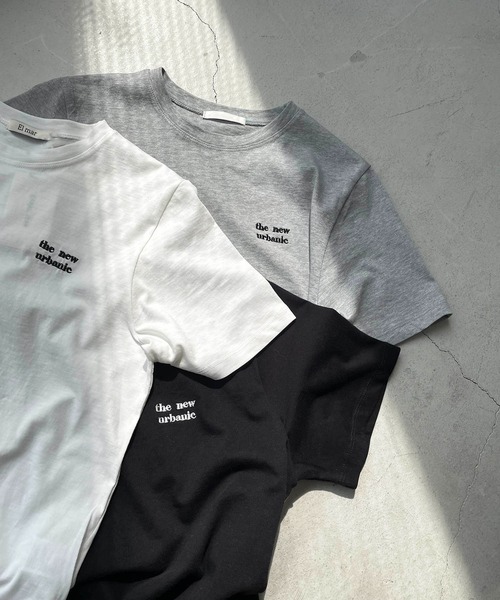 CANAL JEAN（キャナルジーン）の「El mar(エルマール) 刺繍ロゴコンパクトTシャツ（Tシャツ/カットソー・レディース・ホワイト/ブラック/ヘザーグレー・ONE SIZE）」の4枚目の写真