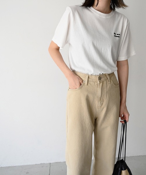 CANAL JEAN（キャナルジーン）の「El mar(エルマール) 刺繍ロゴコンパクトTシャツ（Tシャツ/カットソー・レディース・ホワイト/ブラック/ヘザーグレー・ONE SIZE）」の5枚目の写真