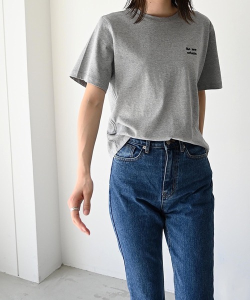 CANAL JEAN（キャナルジーン）の「El mar(エルマール) 刺繍ロゴコンパクトTシャツ（Tシャツ/カットソー・レディース・ホワイト/ブラック/ヘザーグレー・ONE SIZE）」の11枚目の写真