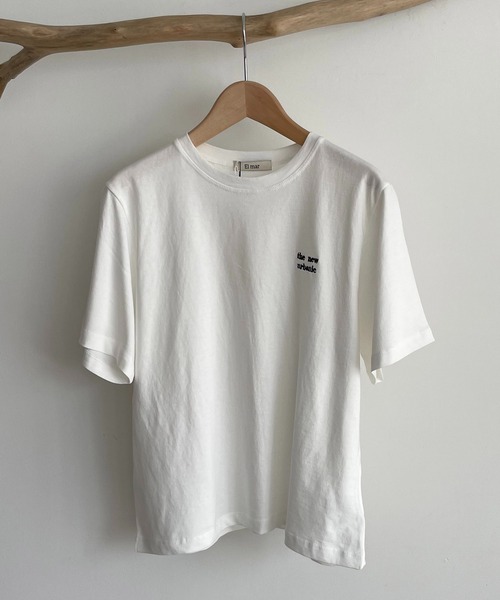 CANAL JEAN（キャナルジーン）の「El mar(エルマール) 刺繍ロゴコンパクトTシャツ（Tシャツ/カットソー・レディース・ホワイト/ブラック/ヘザーグレー・ONE SIZE）」の16枚目の写真