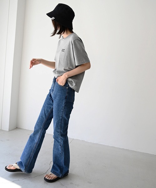 CANAL JEAN（キャナルジーン）の「El mar(エルマール) 刺繍ロゴコンパクトTシャツ（Tシャツ/カットソー・レディース・ホワイト/ブラック/ヘザーグレー・ONE SIZE）」の12枚目の写真